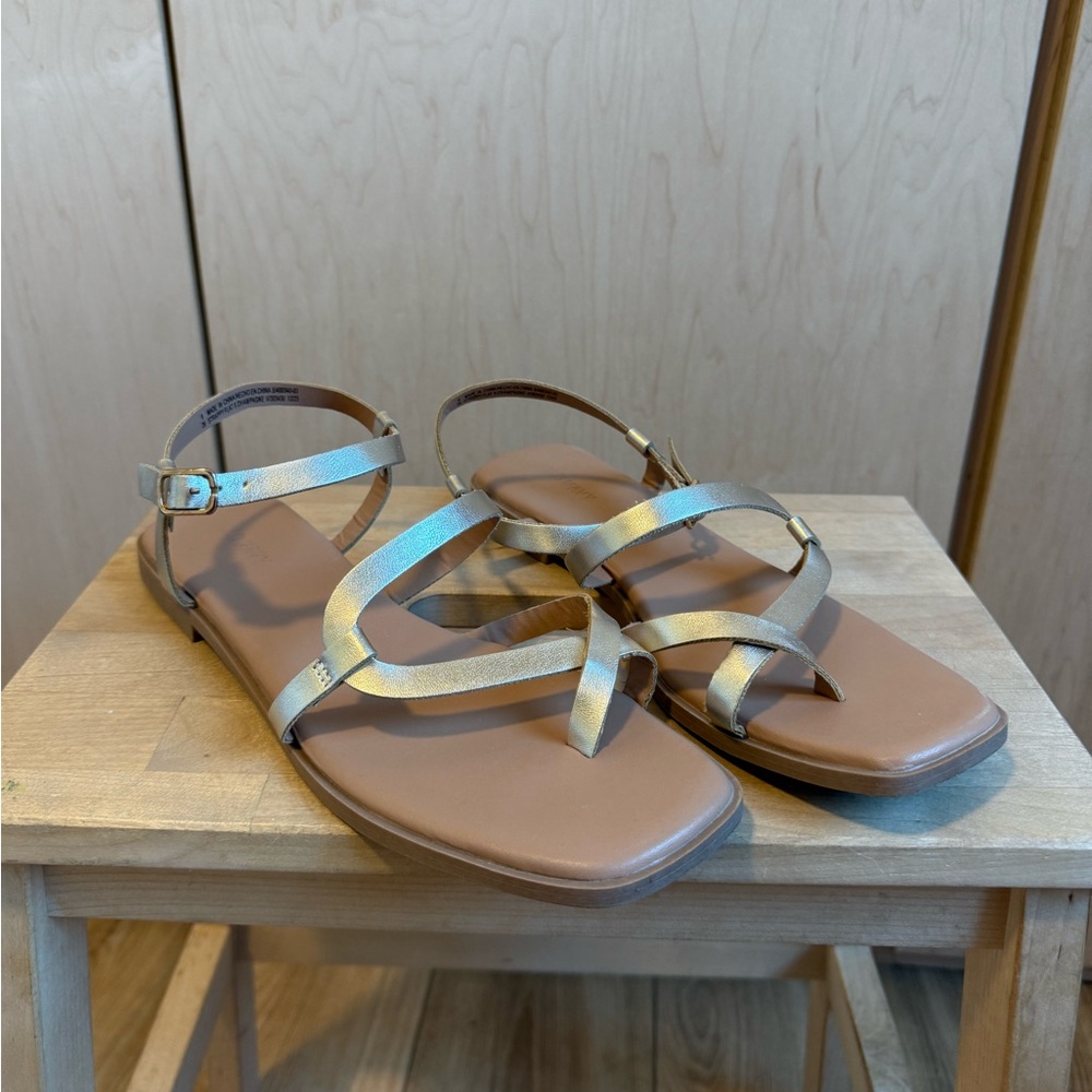 Worn once! Old navy strappy gold sandals